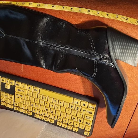 New ! Steve By Steve Madden Ninette Leather Knee-High Boot Women Black Sz 7.5/9 - Picture 5 of 5